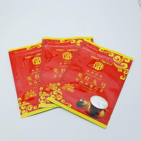 Printing PE laminated plastic stand up zipper tea packaging bag