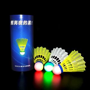 Lasting Colorful Blinking LED Badminton Shuttlecock Ball Glowing Night