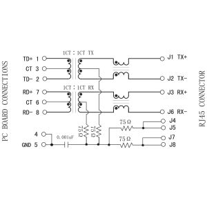 LPJ1011BHNL , RJ45 Single Port SI-50246-F With Internal Magnetics