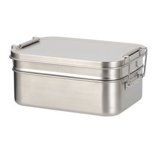304 Stainless Steel Metal Bento Lunch Box With Double Layer And Two Capacity