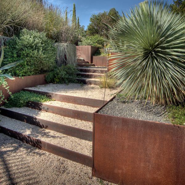 Custom Laser Cut Large Corten Steel Outdoor Planters 0.8mm 1.2mm Thick