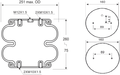 2B 5258 Double Convoluted Air Spring