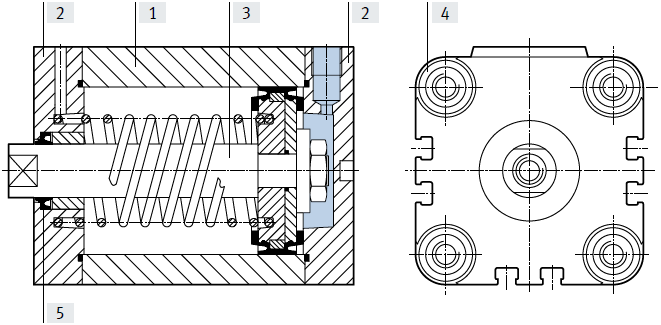 Festo Variable Stroke AEVUZ-32-...-P-A,-40,-50 -S2 -S6 Single-Acting Compact Cylinder