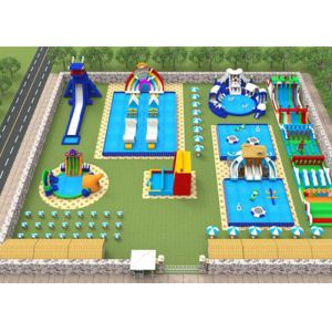 Waterproof Combined Movable Inflatable Water Parks For Backyard / Zoo