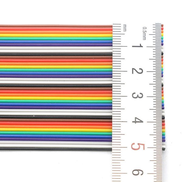 Customized Rainbow Harness Flat Ribbon Cable with PVC Insulation and 1.27mm Pitch IDC Connectors