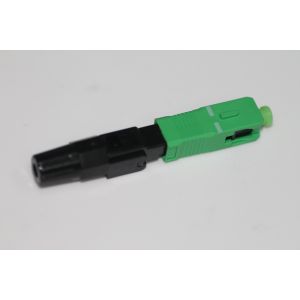 Green FTTH Quick Connect Fiber Optic Connectors Singlemode SC APC Type
