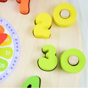 Geometry Clock Wooden Puzzle Numbers Montessori Counting Toy