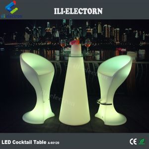 Taper shape plastic led table glowing cocktail table