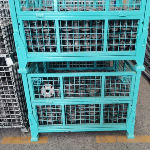 Grid Material Metal Pallet Crate Folding Mesh Container Customized