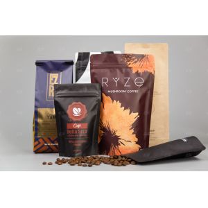 Buy cheap Customized Stand Pouch Valve Coffee Bag With Side Zipper For Caoffee Beans Food from wholesalers