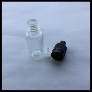 Transparent PET E Liquid Bottles 15ml Long Thin Tip Dropper With Childproof