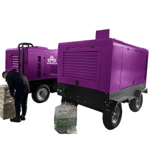 15HP Rotary Screw Air Compressor Diesel Driven Mobile Single Screw Air