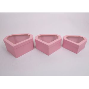 Diamond Shaped Nested Stackable Cardboard Boxes With Clear PET Window
