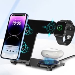 Graceful High Charging Effeciency PD/QC Metal Wireless 3 In 1 Multifunctional