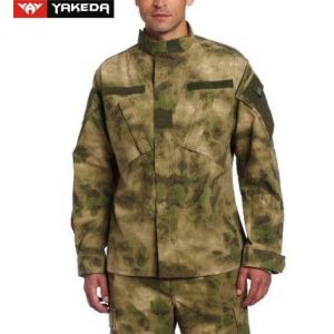 Anti UV Army Camouflage Clothes With Zigzag Stitched Mandarin Collar