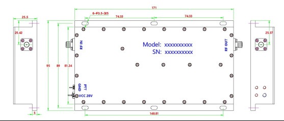 NXPA4000-8000MHz-15W Broadband Power RF Amplifier Module For Communication Radar