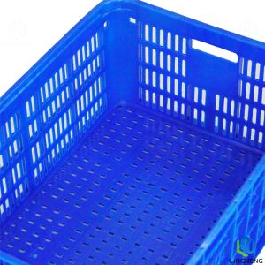 Blue Plastic Fruit And Vegetable Crates Rectangular Lightweight