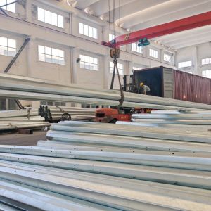 13.8KV Electric Metal Utility Pole With 500kg Design Loading