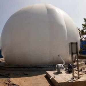 No Pollution Flexible Double Membrane Gas Holder Strong Tensile Strength