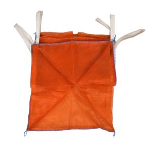 Orange Flat Bottom Polypropylene Big Bags , Full Open Top PP Woven Jumbo Bags