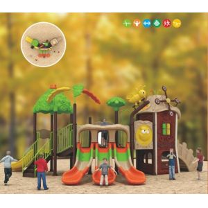 children's play equipment swings with tube slide and spiral slide