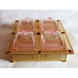 Multifunctional metal frame rectangular platter
