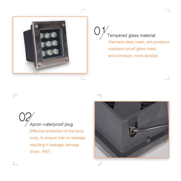 Square In Ground Lighting Led Rectangle Stainless Steel Underground Garden Lights
