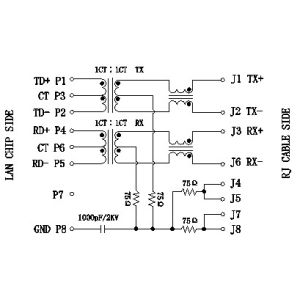 TLA-6T718 RJ45 Modular Jack IEEE802.3 10/100Base-TX