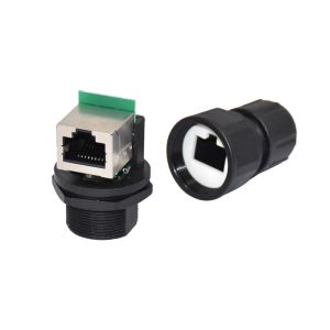 60V Black Industrial RJ45 Ethernet Connectors 8pin IP68