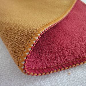 White 100% polyester 2-layers tea square absorb towel