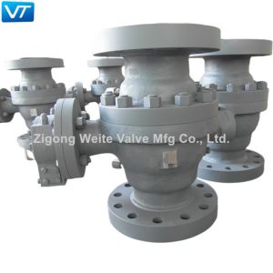 ASME B16.10 Trunnion Mounted Ball Valve Stainless Steel Worm Gear Ball Valve
