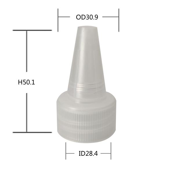 Leakage Resistant 28mm Plastic Nozzle Cap With Twist Top
