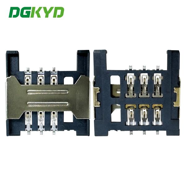 SIM Card Holder 6PIN Drawer Style 1.8-high Telephone Card Holder DGKYDSIM18H6A6A