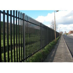Rustproof D Section Palisade Fencing , 8ft High Steel Palisade Gates