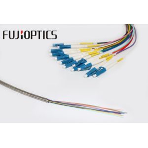 LC 12 Core Armored Optical Fiber Pigtail With Bundle Type LSZH Jacket