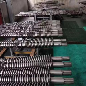 51/105 65/132 80/156 Nitrided Conical Twin Screw Barrel For Extruder Machine