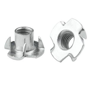 M10 M12 Stainless Steel Polishing 4 Claw Furniture Tee Nuts with Pronge DIN1624