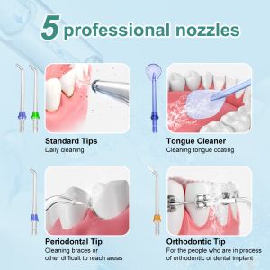 China Portable Rechargeable Water Pick Teeth Cleaner Cordless 5 Modes Dental Teeth Irrigator on sale