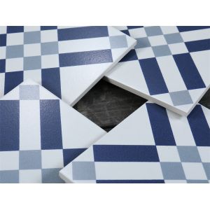 20x20cm Blue and White Ceramic Rustic Tile for Indoor Floor
