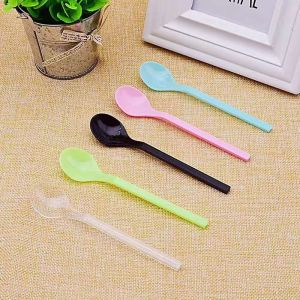 15cm Coloful PP Disposable Ice Cream Spoon For Dessert