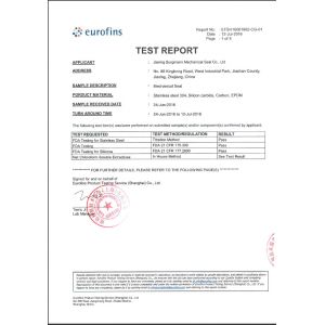 Jiaxing Burgmann Mechanical Seal Co., Ltd. Jiashan King Kong Branch Certifications