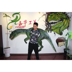 Theme Park Realistic Dinosaur Puppet With Soft Silicone Rubber Skin