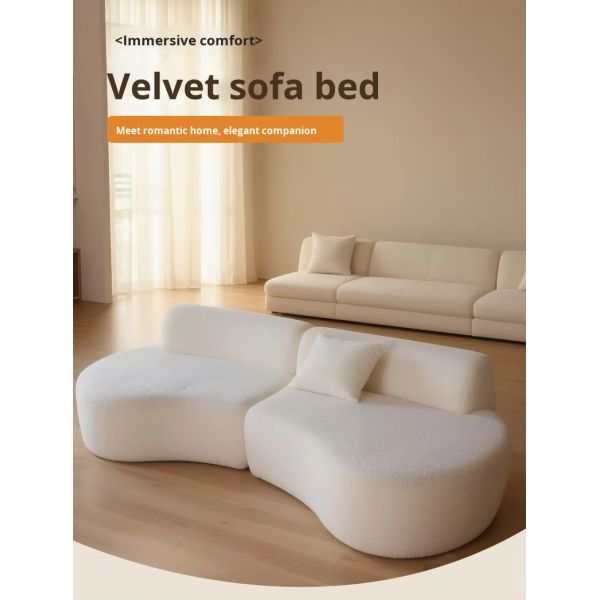 Creative Curved Compressed Sofa with High Density Sponge Reclining Sofa Bed Modern Design for Villa & Gym Use Corner Sofa Set