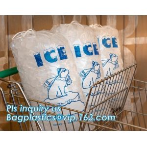 Wholesale High quality packaging pouch LDPE ice cube plastic bag, Manufacturer plastic disposable drawstring bag for storage ice c from china suppliers