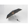 21 inch black auto open close umbrella with logo printing and leather handle for sale