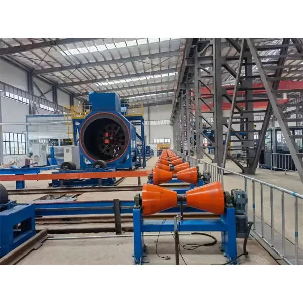 3LPE Coating Pipe Production Line with Medium-Frequency Heating System and Clean Level >=SA2.5 for Powder Coating