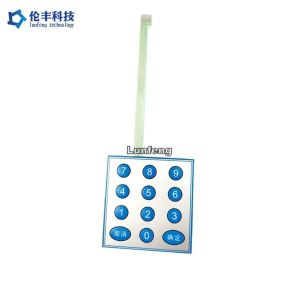 Silk Screen Printing Waterproof Flexible Membrane Switches 4x3 Oil Resistant