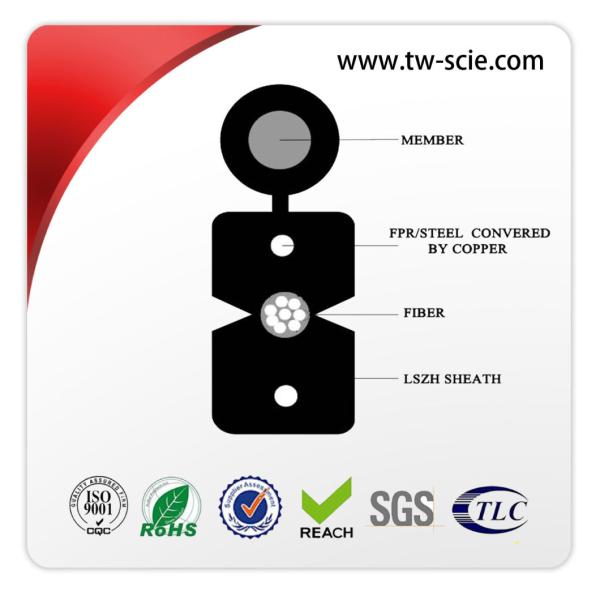 2 Core Outdoor HS Code 8544700000 With Steel Wire Strengthen FTTH Indoor Drop Cable