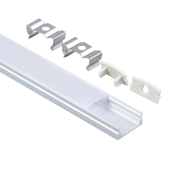 U Shape Silver Black White Extrusion Channel LED Aluminum Profile For Strip