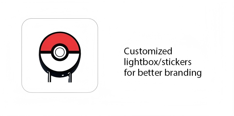 Compact Pokemon Vending Machine with Customized Stickers with Card Reader Suitable for Selling TCG Product